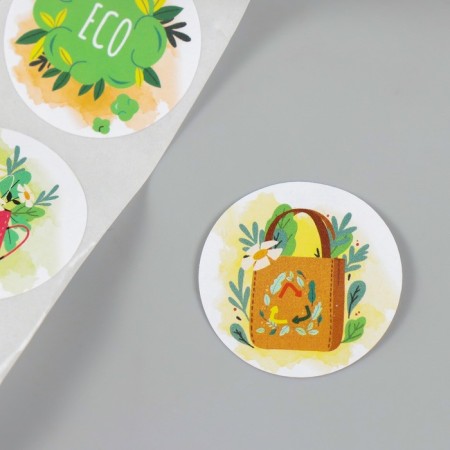 Stick Paper "Ecology. Cartoon" d = 2.5 cm 252 pcs in roll-6