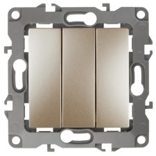 Triple switch, 10AX 250V, IP20, era12, champagne