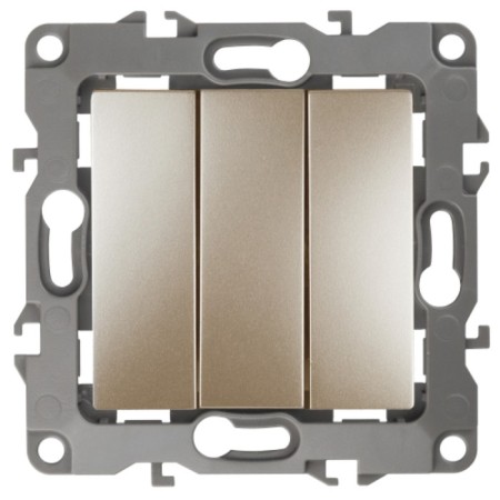 Triple switch, 10AX 250V, IP20, era12, champagne