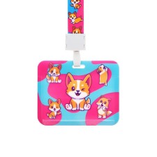 Badge horizontal, external 100 x 80mm, internal 52 x 82mm, tape 42 cm, corgs