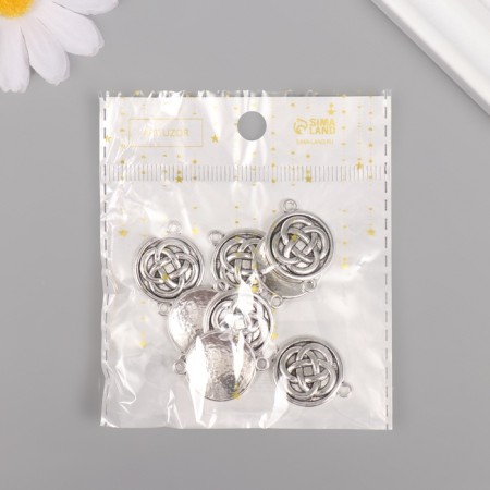 Connector for creativity Metal 2 ears "Flower of life" 2.6x1.9 cm-3