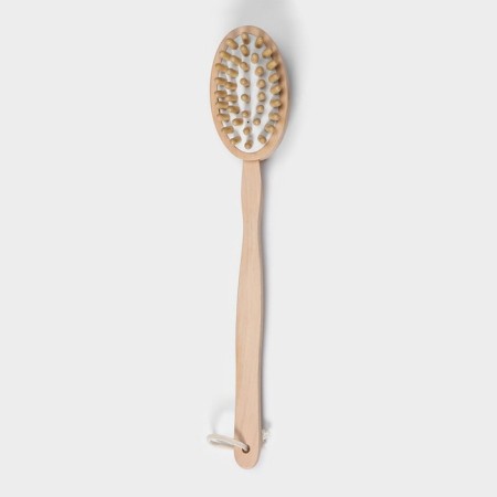 Massage brush for the body of the share, with a handle and a massage, natural bristles-4