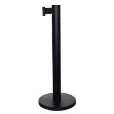 The fence stand is black, with an exhaust ribbon-180cm black, height-90cm, d-6cm, floor D-32cm