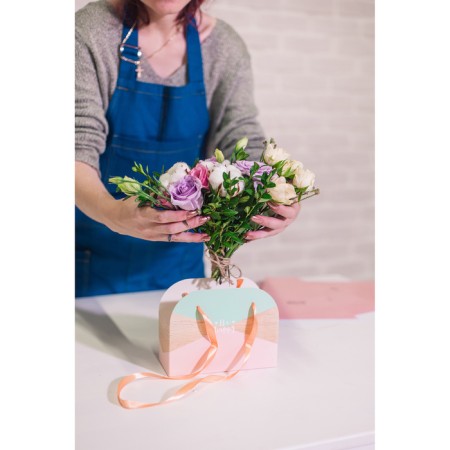 Box for Flowers Folding "BE HAPPY", 17 × 13 × 7 cm-5