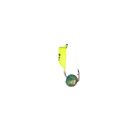 Mormyshka column lime, black stripes + ball rainbow, weight 0.55 g-1