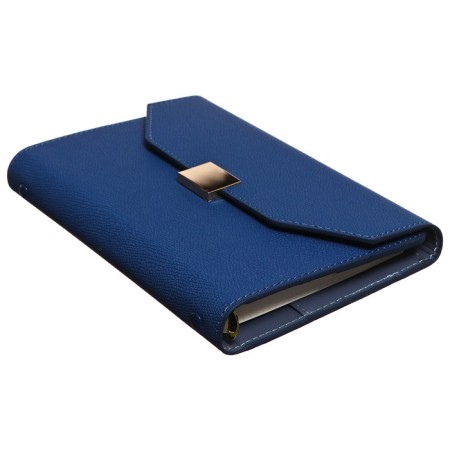 Organizer on Rings A6+, 80 sheets, leatherette, with a valve, a line, with a handle, in a gift box, blue-2