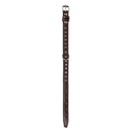 Leather collar with a lining decorated "Zononic", Osh 25-52 x 2.5 cm, mix of flowers-3