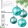 New Year's Christmas Balls “Ceaters and Cozy!”, For New Year, plastic, d = 6, 4 pcs., Blue color with white