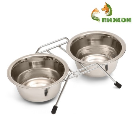 A set of 2 bowls on a stand, 2 x 225 ml-2