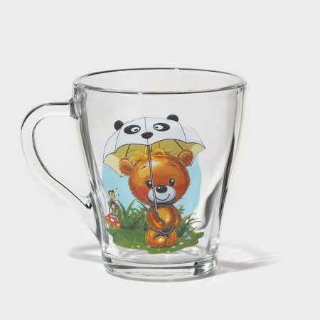 Mug "Funny Beasts", glass, 250 ml, in gift packaging, Mix drawing-8