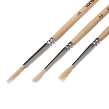 Koz's hand set, 3 pieces (No. 1, 2, 3), round, with wooden handles, in a blister-4