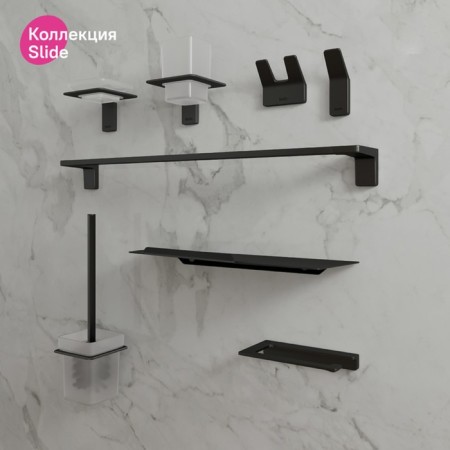 IDDIS SLIDE toilet paper holder, without cover, black-5