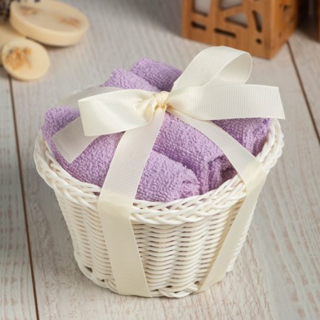 Set of terry decorative napkins Ethel "View 1" 30x30sm-3pcs, lilac color, 100% cotton