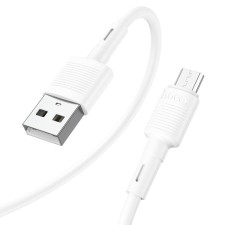 Hoco X83 cable, micro USB - USB, 2.4 A, 1 m, data transfer, PVC, white