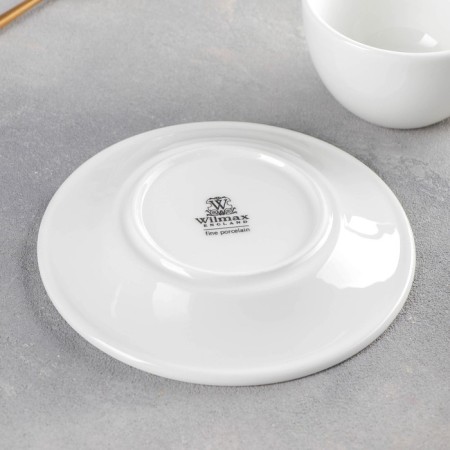 Coffee steam porcelain Wilmax, 2 items: a cup 160 ml, a saucer d = 14.3 cm, white color-2
