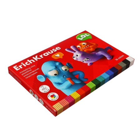 Plasticine 16 colors, 288 g, Erichkrause "Jolly Friends", with a stack, in cardboard packaging-4