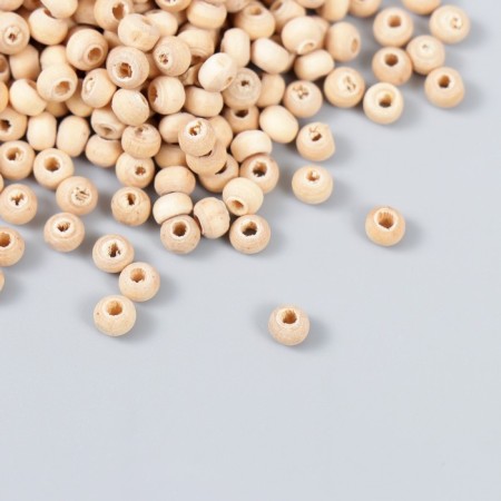 Wooden beads 4 mm., Hole 1.5 mm. 10 gr. (400 - 440 pcs.)