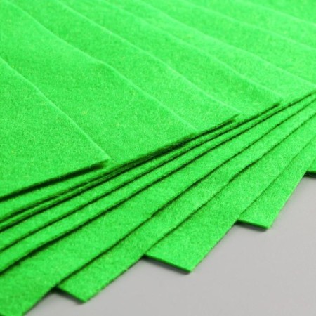 Soft 1 mm felt "bright green" set of 10 sheets format A4-3