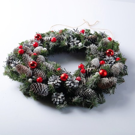 Festive wreath "Snow miracle", handmade-2