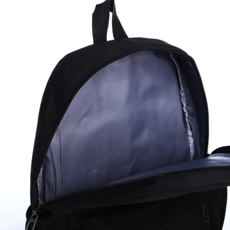School backpack from textiles on lightning, 3 pockets, black color-5