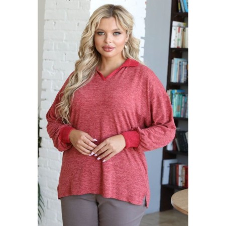 Pulover female, size 56, red color-12