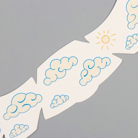 Tattoo on the body color "Freckle. Clouds" 16x5 cm-5