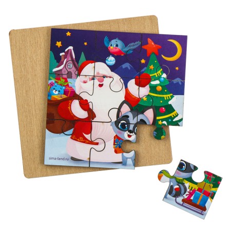 New Year's Wooden Puzzles "New Year! Santa Claus"-3