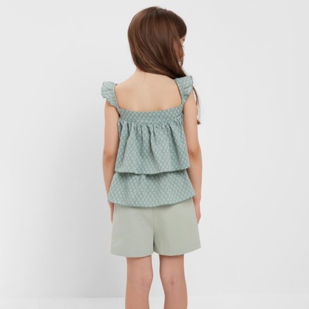 Топ для девочки MINAKU: Cotton Collection цвет оливковый, рост 122-2