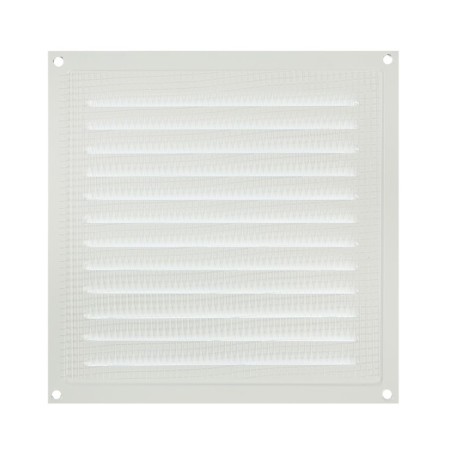 Ventilation grate "Space" luxury RM1919, 190 x 190 mm, with a grid, metal, white-2