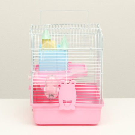 A cage for rodents "Pigzon" with a lock, 31 x 24 x 27 cm, pink-1