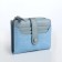 Women's wallet on the button, blue color