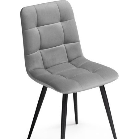 Stool on a metal frame chilli to metal/velor, black/dark gray 44x50x85 cm-4