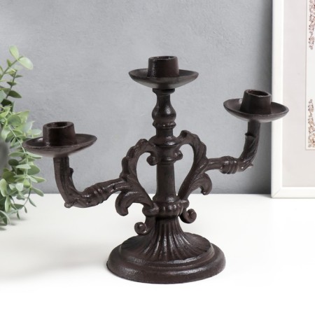 Cast iron candle for 3 candles "curtsy" 24x13x35 cm-3