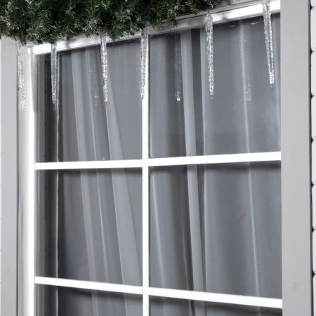 Garland "icicles" 2.1 × 0.3 m, IP65, transparent thread, 216 LED, white glow with a drain effect, 24 V-1