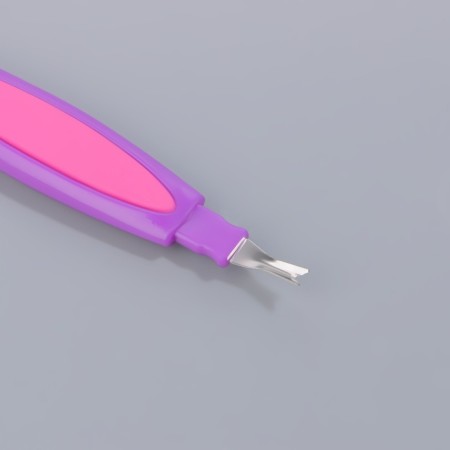 Metal peel-trimmer for nails, rubberized handle, with a protective cap, 19 cm, color mix-3