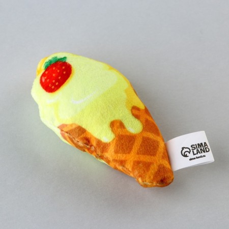 A toy for cats with mint "ice cream" from textiles, 9x5.1 cm.-2