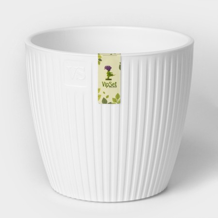 Kashpo with the Avy drainage system, 3 l, d = 18, white color-5