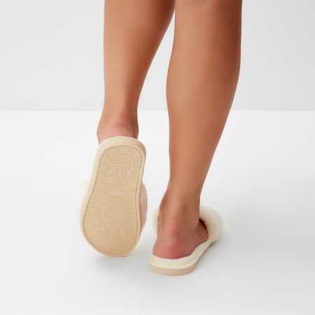 Women's slippers with an open nose size 40-41, white color-3