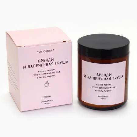 Candle in the bank Aromatic "Brandy and baked pear", banana, lemon, pear, 250 ml-7