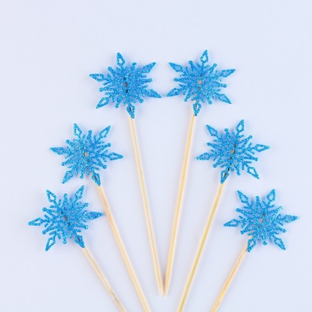 Slaskets "Snowflake", corner, in a set of 6 pieces, blue