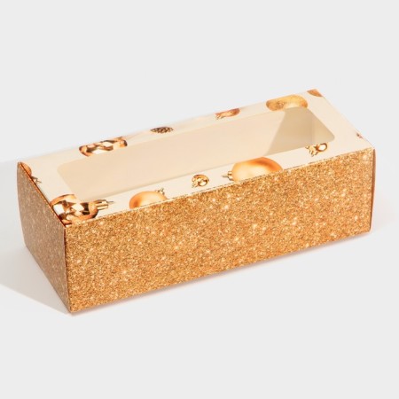 Box for confectionery with the window "Balls", 26 x 10 x 8 cm, New Year-2