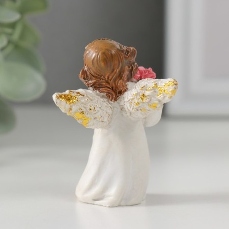 Polystone souvenir "Angel in a dress with flowers/gift" mix 6x4.5x3.5 cm-3