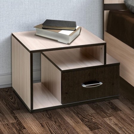 Venice 10 bedside table, box, 600x380x400 mm, color ash shimo light / wenge