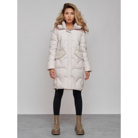 Coat insulated winter female, size 52, beige color