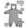 Winter fur envelope for a boy, height 105 cm, color gray color