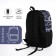 School backpack from textiles on lightning, 3 pockets, black color
