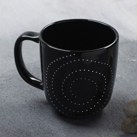 Ceramic "Ornament" mug, 450 ml, black color-2