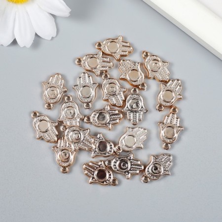 Decor for creativity plastic for metal "Fatima hand" gold set 20 pcs 1.3x1.8 cm-2