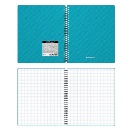 Notebook A5, 80 sheets in the cage on the crest Erichkrause "Glance Vivid", plastic cover, offset block, whiteness 100%, mix-6