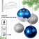 New Year's Christmas balls “Dream!”, For the New Year, plastic, d = 8, 4 pcs., The color is blue and silver
